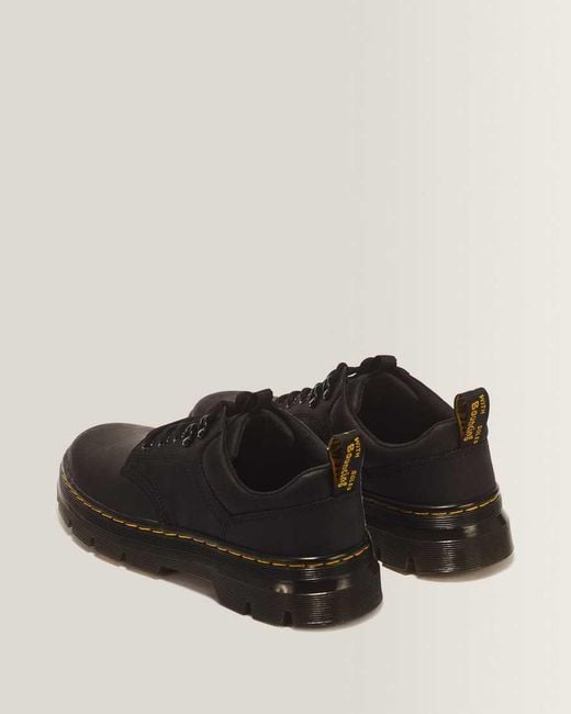 Dr. Martens Black Leather Reeder Extra Tough Utility Shoes for men
