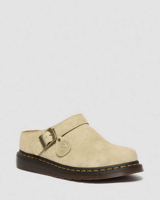 Dr. Martens White Isham Desert Oasis Suede Mules Shoes for men