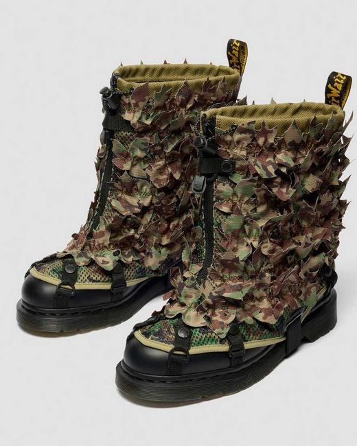 Dr. Martens Black Smooth Leather 1460 Babylon Camo Boots for men