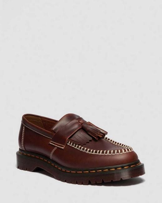 Dr. Martens Brown Adrian Orleans Leather Tassel Loafers for men
