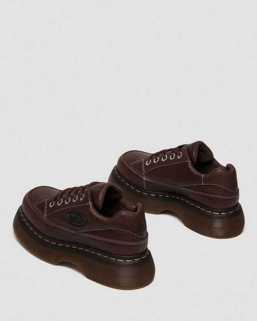 Dr. Martens Brown Buzz 5-Eye Grizzly Leather Shoes
