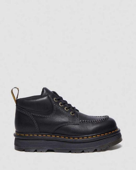 Dr. Martens Black Zebzag Leather Casual 4-Eye Lace-Up Boots for men