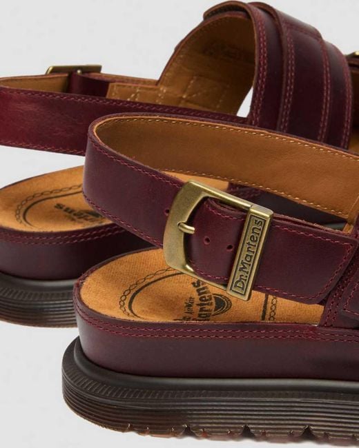 Dr. Martens Brown San Two Strap Leather Sandals for men