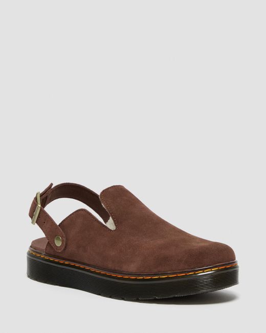 Dr. Martens Brown Suede Carlson Lined Mules for men