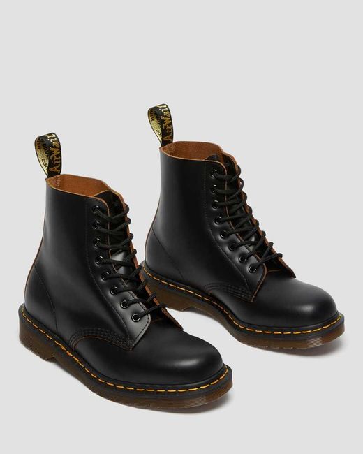 Dr. Martens Black 1460 Vintage Made In England Lace Up Boots for men