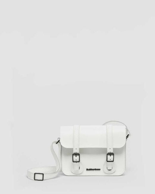 Dr. Martens White 7" Leather Satchel