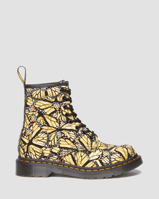 Dr. Martens Multicolor 1460 Butterfly Print Suede Lace Up Boots