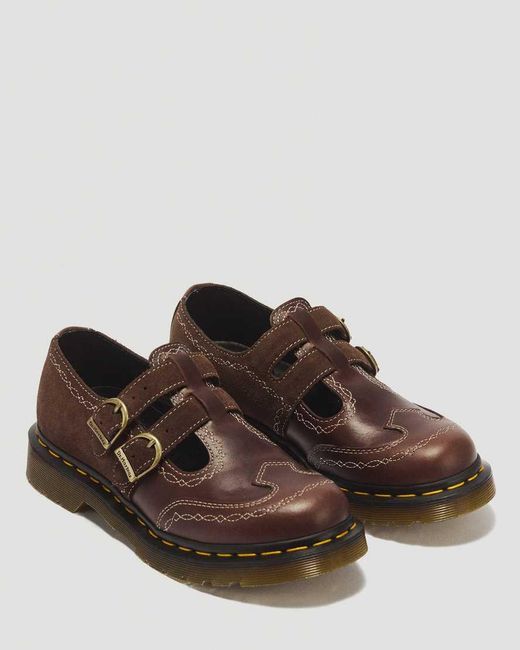 Dr. Martens 8065 Desert Rodeo Leather & Suede Mary Jane Shoes in Brown ...