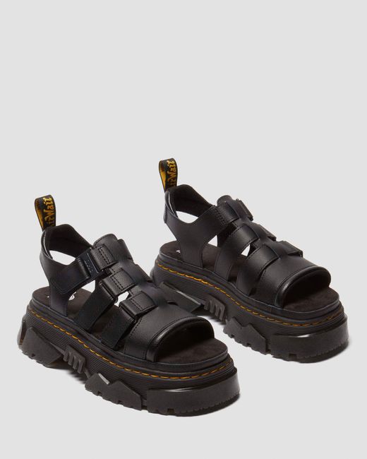 Dr. Martens Black Mattison 3 Strap Sandals