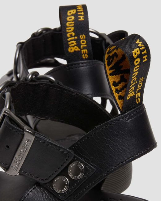 Dr. Martens Black Gryphon Alternative Brando Leather Strap Sandals for men