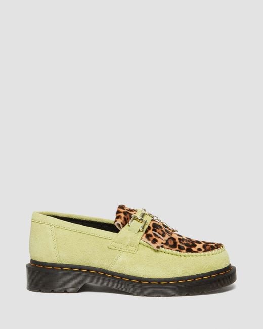 Dr. Martens Yellow Adrian Suede & Leopard Hair On Snaffle Loafers for men