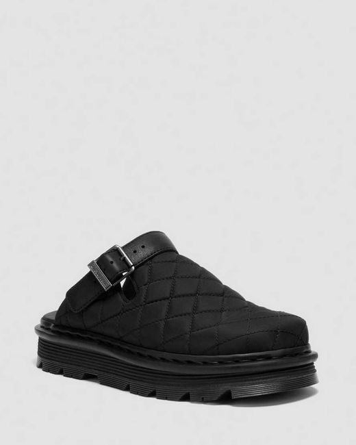 Dr. Martens Black Zebzag Quilted Canvas Platform Mules for men