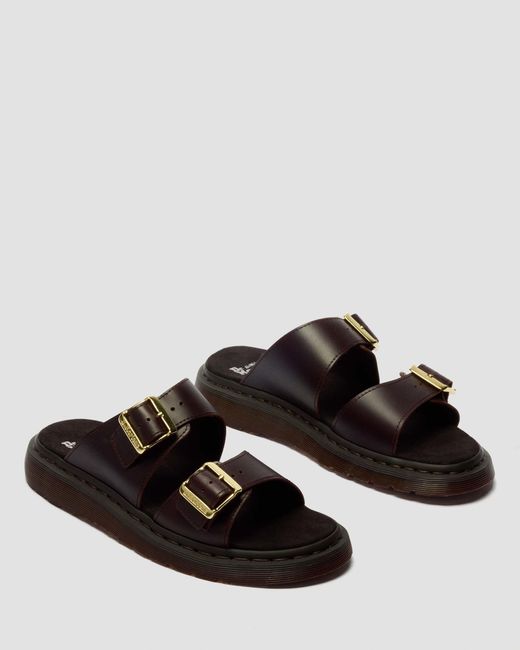 Cuero sandalias josef de piel atlas con dos tiras Dr. Martens de hombre de color Brown