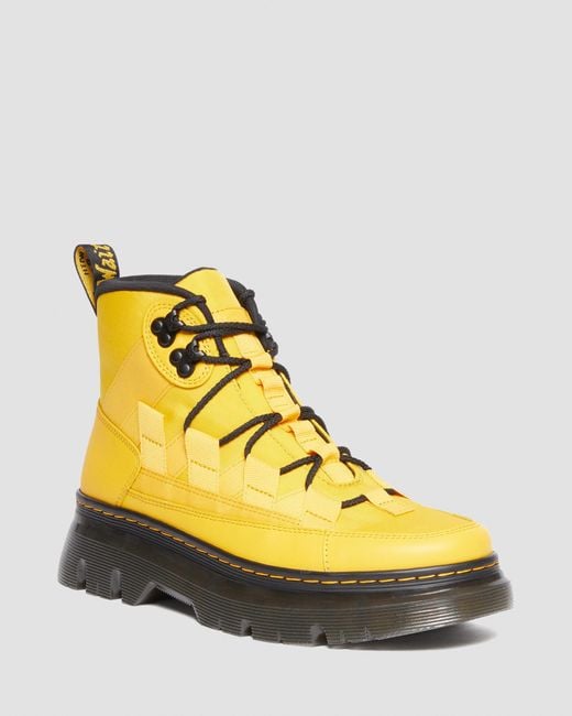 Dr. Martens Yellow Boury Nylon & Leather Casual Boots
