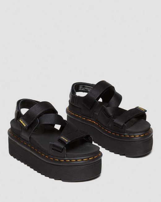 Dr. Martens Black Kimber Ii Logo Webbing Sandals for men