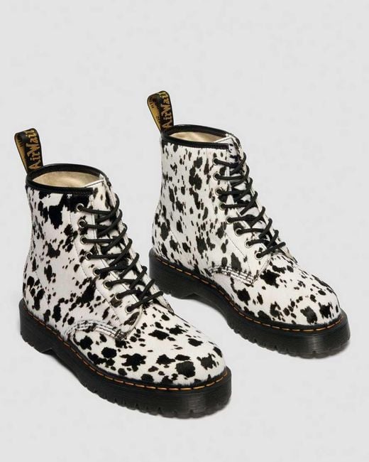 Dr. Martens Black 1460 Bex Dalmatian Hair On Leather Boots for men