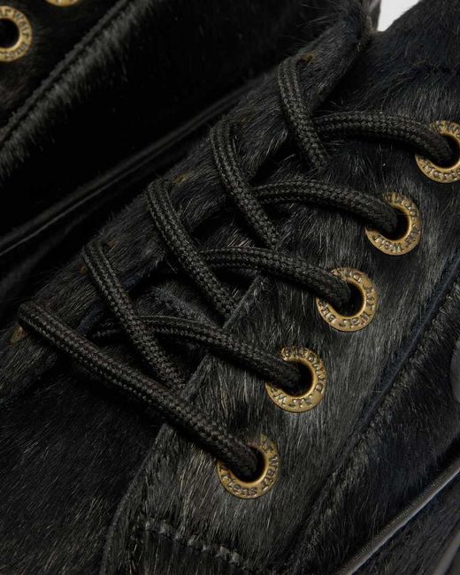 Dr. Martens Black Buzz 5-Eye Hair On Leather Shoes