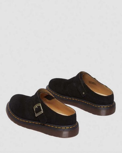 Dr. Martens Black Isham Desert Oasis Suede Mules Shoes for men