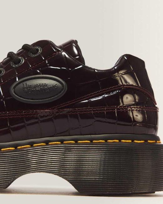Dr. Martens Black Buzz 5 Eye Croc Emboss Leather Shoes