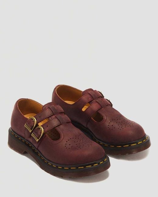 Dr. Martens Brown 8065 Crazy Horse Leather Mary Jane Shoes