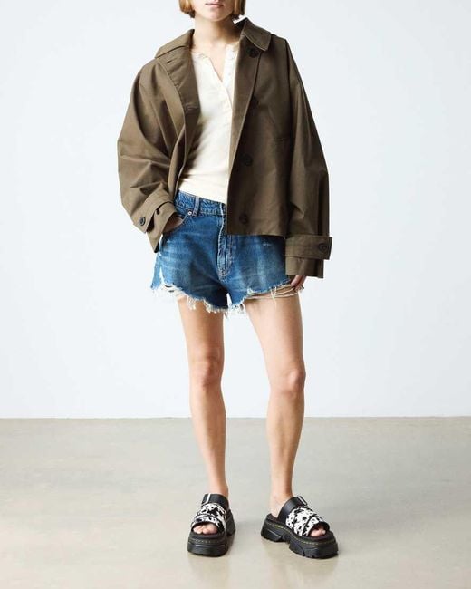 Dr. Martens Black Mattison Slides Dalmatian Hair On Leather Sandals