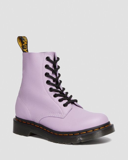 Dr. Martens 1460 Women's Pascal Black Eyelet Lace Up Boots in Purple | Lyst