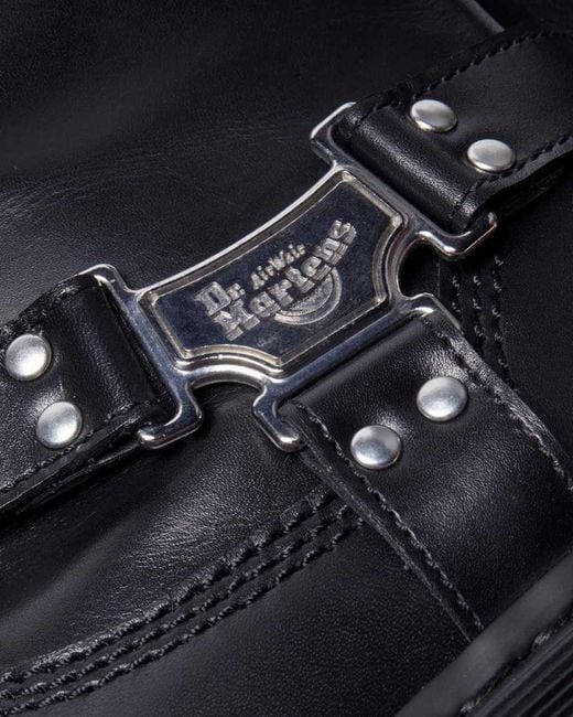 Dr. Martens Black Anistone Hi Leather Biker Boots