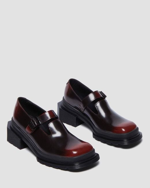 Dr. Martens Black Maybole Square Toe Leather Mary Jane Shoes