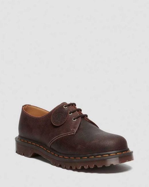 Dr. Martens Brown 1461 Wax Commander Leather Oxford Shoes for men