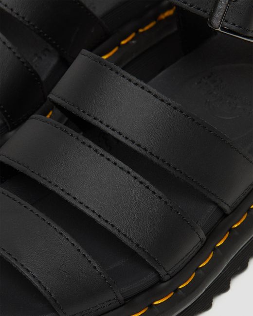 Dr. Martens Black Blaire Hydro Leather Strap Sandals
