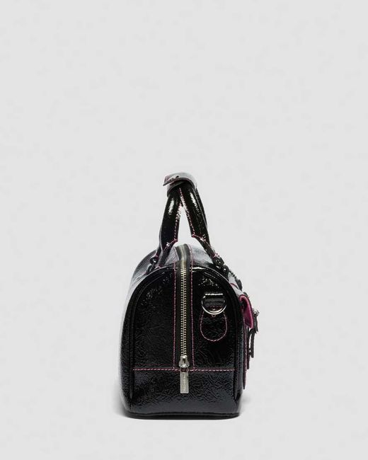 Dr. Martens Black Top Handle Distressed Patent Leather Bag