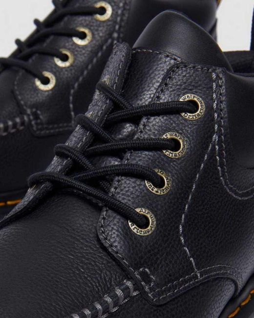 Dr. Martens Black Zebzag Leather Casual 4-Eye Lace-Up Boots for men