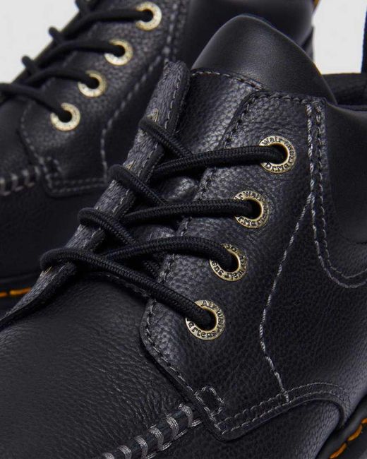 Dr. Martens Black Zebzag Leather Casual 4-Eye Lace-Up Boots for men