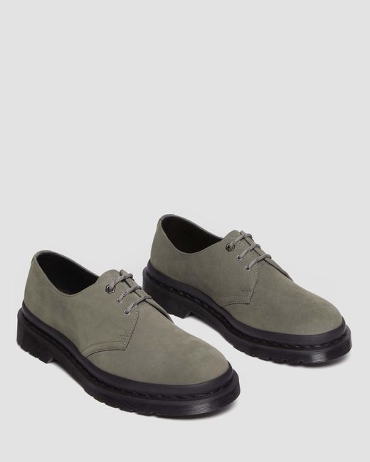Dr. Martens Gray 1461 Milled Nubuck Oxford Shoes