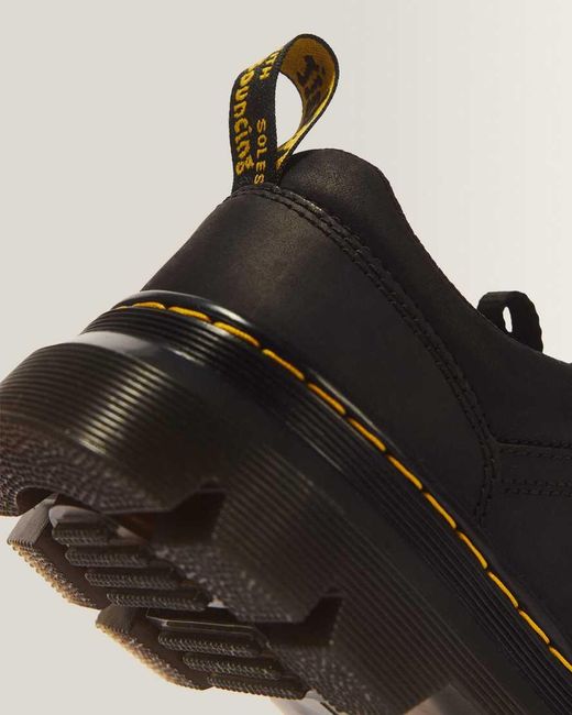 Dr. Martens Black Leather Reeder Extra Tough Utility Shoes for men