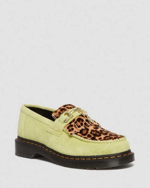Dr. Martens Adrian Wildleder & Leopard Hair On Snaffle Loafer in Yellow für Herren