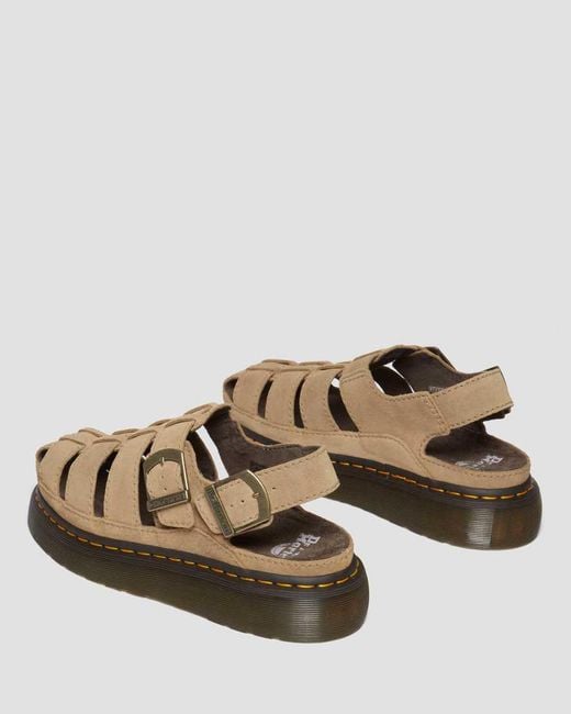 Dr. Martens Brown Wrenlie Bronx Suede Fisherman Sandals for men