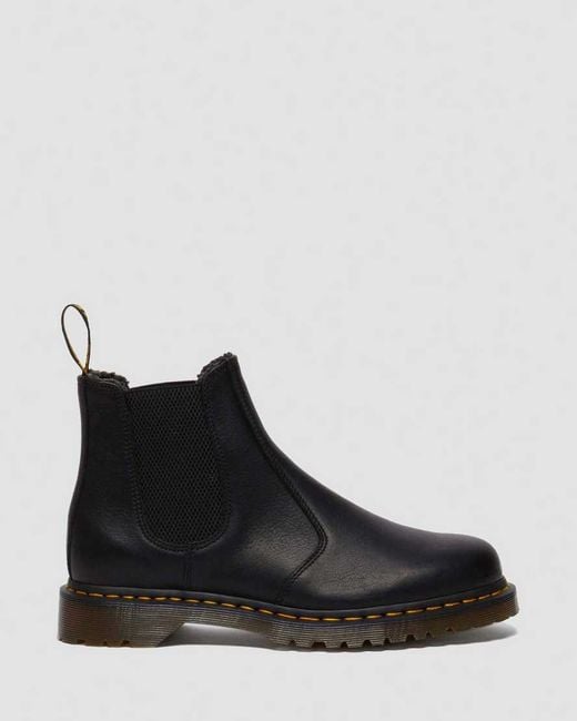 Dr. Martens Black 2976 Grizzly Fleece Lined Chelsea Boots