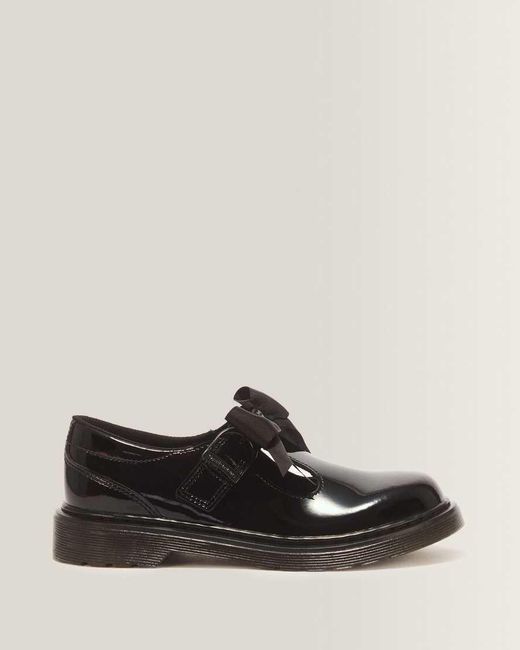 Dr. Martens Black Youth Polley Ii Bow Patent Leather Mary Jane Shoes for men