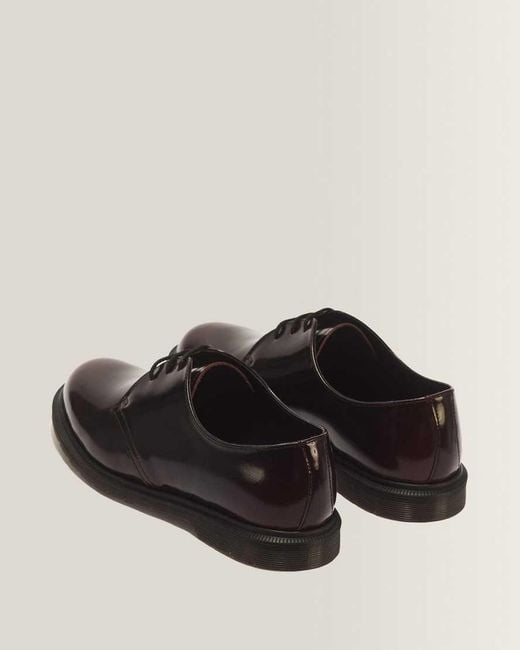 Dr. Martens Black Mayfare Rub Off Leather Shoes for men