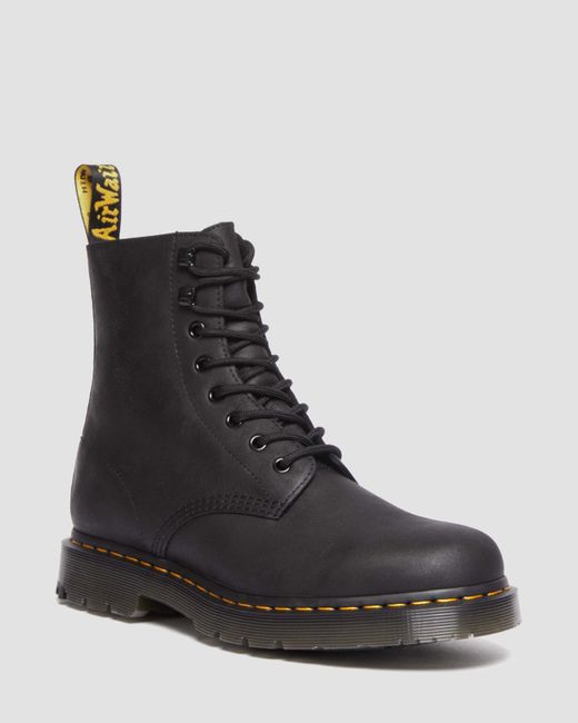 Dr. Martens Black 1460 Pascal Wintergrip Outlaw Leather Lace Up Boots for men