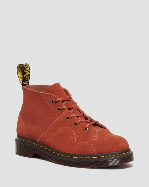 Dr. Martens Red Dr. Martens Church Suede Monkey Boots Rust Tan for men