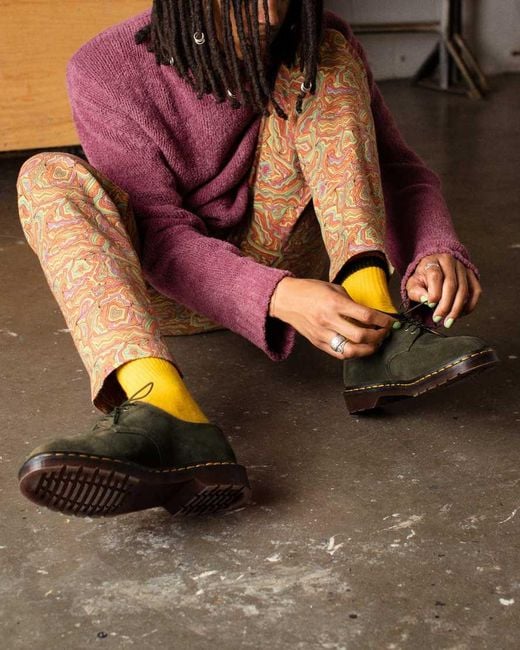 Dr. Martens Green 2046 Suede Shoes for men