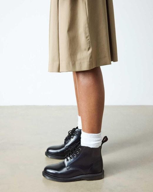 Dr. Martens Black Emmeline Leather Lace-Up Boots Boots