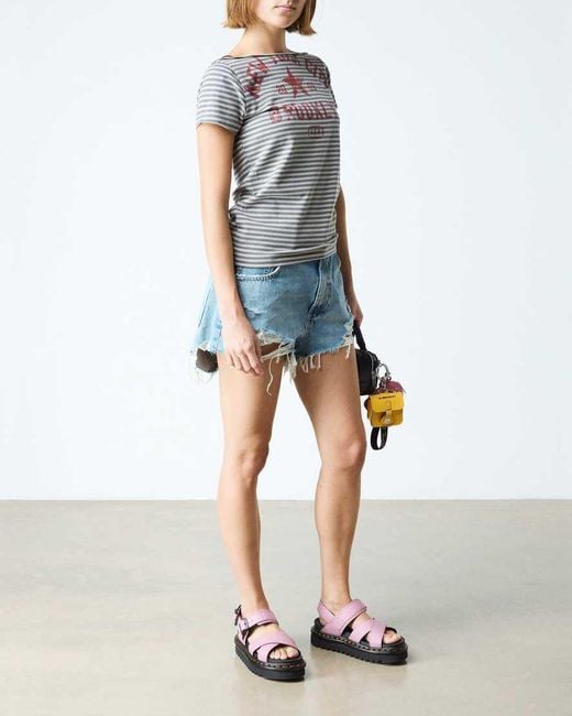 Dr. Martens Pink Voss Ii Athena Leather Strap Sandals