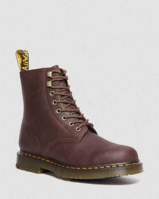 Dr. Martens Brown 1460 Pascal Fleece Lined Leather Wintergrip Boots for men