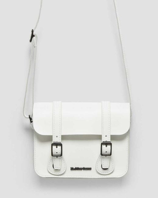 Dr. Martens White 7" Leather Satchel
