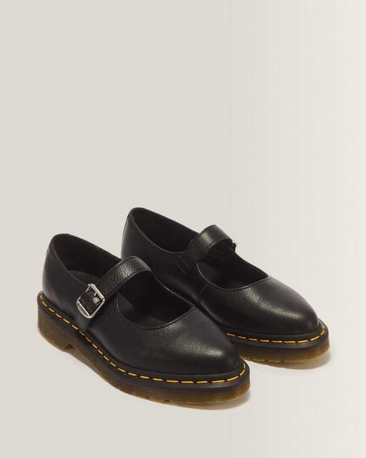 Dr. Martens Black Elphie Virginia Leather Mary Jane Shoes