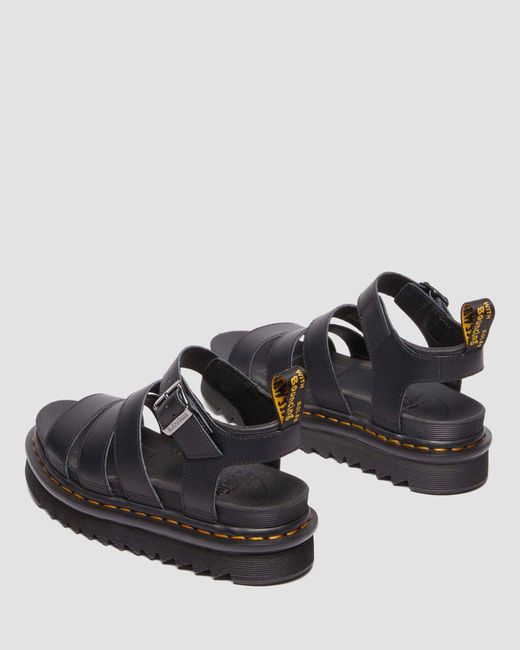Dr. Martens Blaire Athena Leren Sandalenen Met Riem in het Black