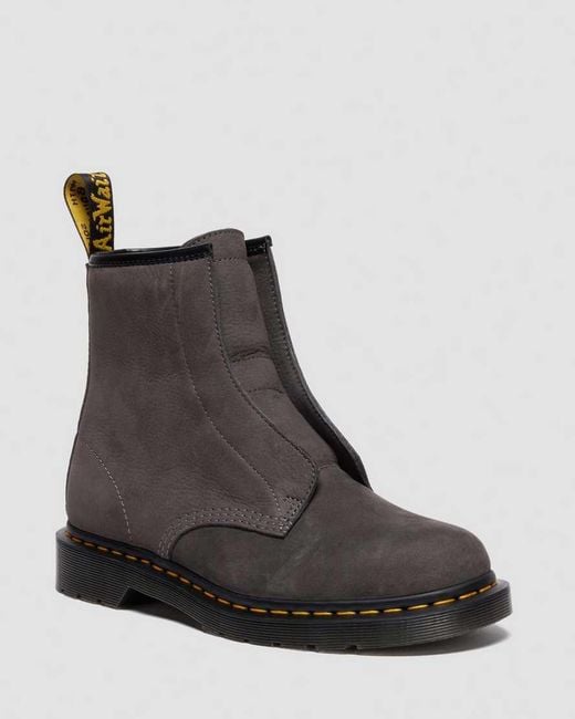 Dr. Martens Black 1460 Laceless Nubuck Slip On Boots for men